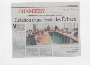 2009-10-02 Création ecole d'Echecs